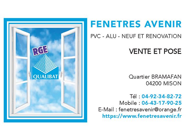 menuiserie Fenêtres Avenir (carte de visite)